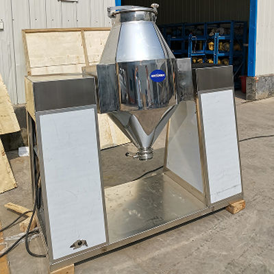 Stainless Steel Double Cone Mixer , Chemical Dry Powder Mixer Food Powder And Granule Automatic Mixer