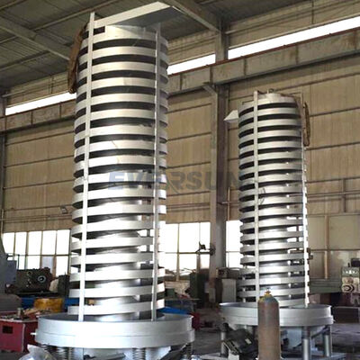 Transportador de tornillo sin fin que incorpora un elevador de vibración en espiral vertical y una cubierta acrílica para soluciones de transporte de materiales